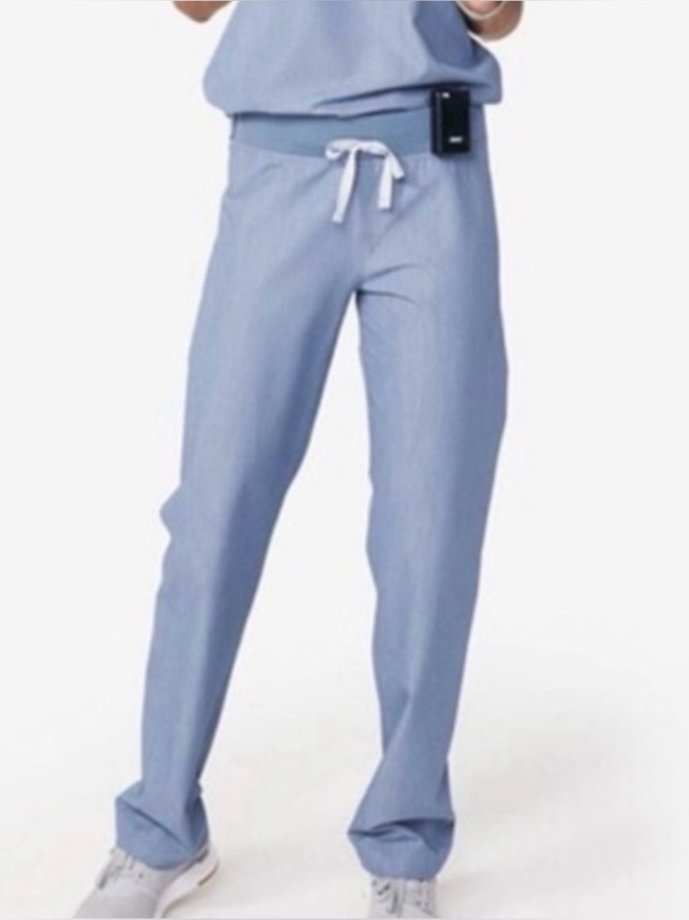 FIGS Livingston High Waisted Scrub Pants Heather Blue L/T NWOT